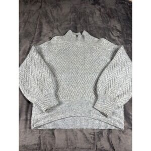 Abercrombie & Fitch Blue Chevron Mock Neck Raglan Sweater XL 5919